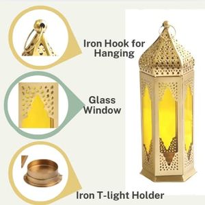 Traditional Moroccan Metal Ramadan <b>Lantern</b> Home Decor Durable Fast Delivery Comforting Light Effect Classic Warm Lighting Accent - Product Image 5