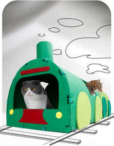 Túnel Rascador para Gatos, Plegable, Retráctil, Rectangular, Modular, de Tela de Algodón y No Tejida, Juguete para Gatos - Product Image 5