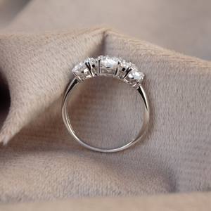 Solid 925 Sterling <b>Silver</b> Elegant <b>Statement</b> <b>Ring</b> for Women White Moissanite with Oval Cut Perfect Jewelry for Her - Product Image 4