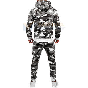 Men Fitness Tracksuit with <b>Long</b> <b>Sleeve</b> Hoodie and Adjustable Waist Jogger Pants for <b>Gym</b> Trendy Men Tracksuit <b>Set</b> - Product Image 4