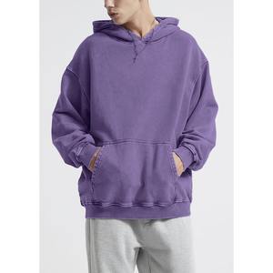 2025 100% algodón liso en blanco Sudadera con capucha hombres peso pesado Sudadera con capucha de gran tamaño ropa de calle logotipo personalizado lavado con ácido con bolsillo canguro - Product Image 2