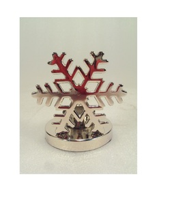 Silver Aluminium <b>Snowflake</b> Tealight Candle Holders for Home Hotel Table Top Decorative Item Candle Holder - Product Image 2
