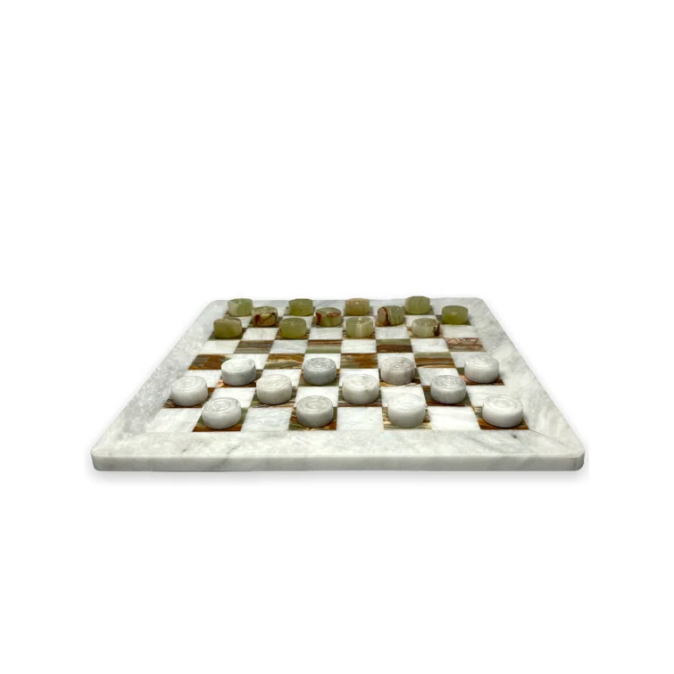 Jeu de solitaire en marbre ange & cœur – Angel des Montagnes, design unique