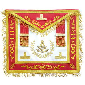 ผ้ากันเปื้อนปักลายทอง รูปทรงสี่เหลี่ยม พร้อมเข็มทิศ สีน้ำเงิน G  มีแบบให้เลือก - Product Image 3