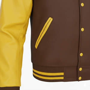 High Quality Custom <b>Genuine</b> Leather Windproof Varsity Jacket Men Women Casual Front Logo Bomber ODM Supply - Product Image 5