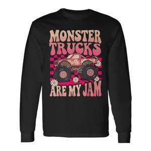 T-Shirt a Maniche Lunghe con Design Colorato di Monster Truck, Stile Jam-Alike per Appassionati di Camion - Product Image 1