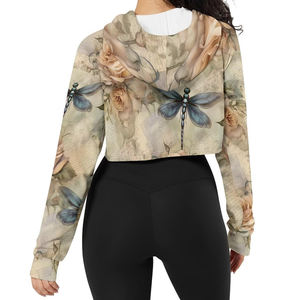 Nueva Llegada, Sudadera Corta de Invierno para Mujer, de Alta Calidad, Personalizada, con Forro Polar, Impermeable, con Logotipo Bordado en 3D en el Cuello con Capucha - Product Image 4