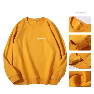 Sudadera holgada de cuello redondo con hombros caídos multicolor impresa con logotipo personalizado de alta calidad, sudaderas con capucha para hombres para parejas y niños - Product Image 2