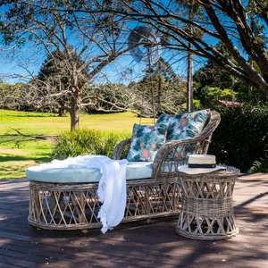 Banc en rotin durable de conception minimaliste moderne pour l'intérieur extérieur pour les hôtels villas salle à manger salon mobilier d'extérieur parfait - Product Image 4