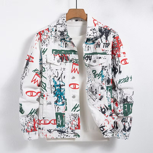 Veste en jean pour homme tendance et personnalisable, mélange de couleurs, tissu de haute qualité, veste en jean décontractée pour homme - Product Image 2