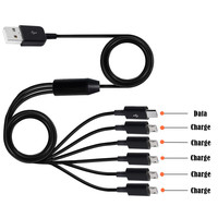 Câble séparateur Micro USB, câble de charge multi Micro USB, 4 en 1, multi Micro USB, câbles d'assemblage pour ordinateur