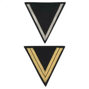 British Rank Chevron Blanco Bordado Chevrons Parche Insignia Nylon Poliéster Algodón Venta al por mayor Rayas trenzadas - Product Image 1