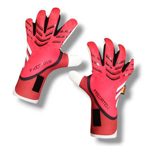 Gants de gardien de but de football professionnels respirants en polyester/latex rouge et blanc, isolés thermiquement, vente en gros - Product Image 4