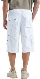 กางเกงขาสั้นผ้าฝ้ายผู้ชายเอวกลางกระเป๋าลำลองทรงสลิมฟิตโลโก้กำหนดเอง - Product Image 4