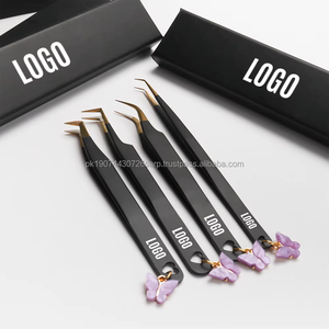 Pinzas Profesionales de Acero Inoxidable para Extensión de Pestañas, Aplicador de Pestañas con Punta de Fibra de Precisión, Punta Suave, Empaquetado en Caja, Belleza - Product Image 5