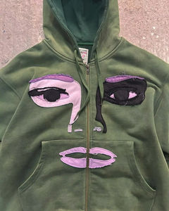 Custom Top Quality 500 Gsm Heavy Weight Cotton Terry Patch Embroidery <b>Zip</b> <b>up</b> <b>Hoodie</b> for Man - Product Image 4