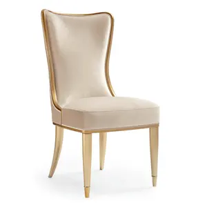 luxurious dining chair in gold made of solid wood for dining furniture