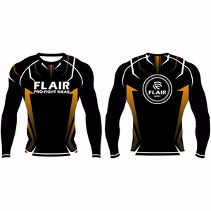 Rashguard MMA personnalisé en polyester/spandex durable, manches longues, protection UV, compression, respirant, séchage rapide, 220g - Product Image 6