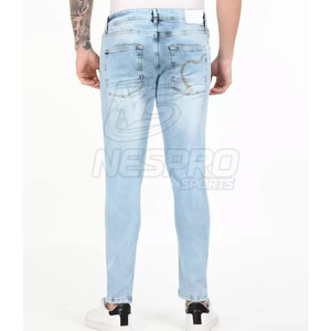 Vente en gros de pantalons jeans décontractés pour hommes à quantité minimale de commande basse sur mesure de haute qualité 100% coton à séchage rapide à vendre - Product Image 3