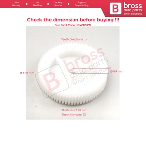 มอเตอร์ตัวปรับกระจกหน้าต่าง BWR5272 พร้อมเฟืองลูกกลิ้ง สำหรับรถยนต์ Passat B6 3C B7 362 365 CC 4/5 ประตู - Product Image 5