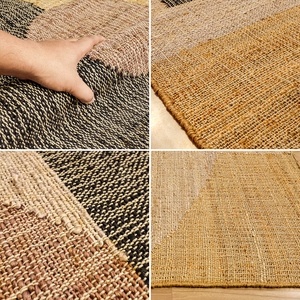 Suhana พรมขนสัตว์ทำมือแบบทันสมัย, พรมขนสัตว์แบบโมเดิร์นซักได้โทนสีธรรมชาติพรมปูพื้นสำหรับใช้ในบ้าน - Product Image 3