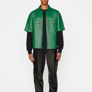 Chemises en cuir véritable sur mesure pour hommes, mode d'hiver, haute qualité, écologiques, respirantes, chemises en cuir pour hommes - Product Image 5