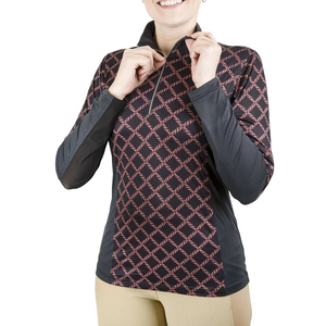 Vente en gros Chemises équestres de haute qualité Hauts d'équitation à demi fermeture éclair pour femmes Couches de base pour dames Vêtements pour courses de chevaux - Product Image 6