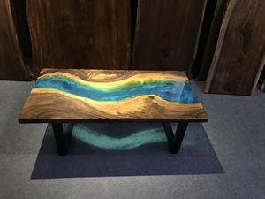 Service OEM/ODM avec logo et taille de table à manger en résine rectangulaire ou ronde en bois massif naturel bon marché - Product Image 3