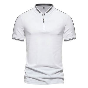 Nuevos polos de lujo con cremallera para hombre, polos de verano de tela suave para hombre, polos holgados con cuello levantado para hombre - Product Image 2