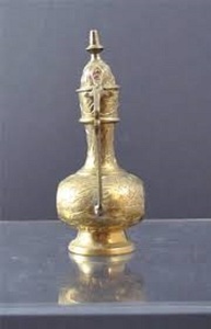 Aftaba พร้อมแกะสลัก BrassAftaba แบบอาหรับด้วยทองคำ - Product Image 2