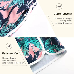 Shorts de Playa Estampados de Algodón 100% para Hombre, Ligeros y Ecológicos, Ideales para Uso Casual en la Piscina y Destinos Vacacionales - Product Image 3