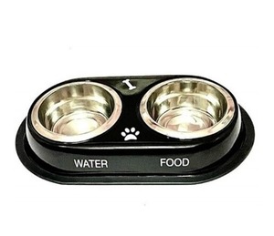 Cuenco para mascotas de comedor doble de acero inoxidable, artículo más vendido del 2025, hecho de SS de alta calidad, con su diseño resistente y base antideslizante - Product Image 6