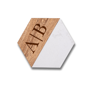 Sous-verres en bois et en marbre Sous-verres en marbre faits à la main en vrac Logo personnalisé imprimé Plaques de dessous de verre en bois - Product Image 1
