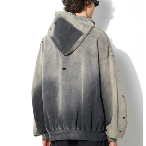 <b>Lightweight</b> Breathable Solid Color Sun Faded Polyester/Cotton Eco-Friendly Quick Dry <b>Hoodie</b> for Men OEM Service Wholesale - Product Image 2