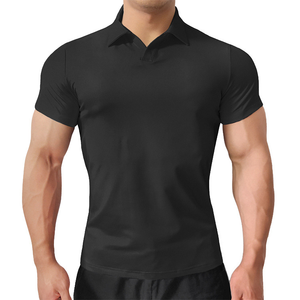 Verano hombres manga corta Casual Polo camisa correr Golf deporte desgaste gimnasio algodón ropa recortada cuello camisas camiseta Polo - Product Image 5