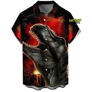 เสื้อเชิ้ตฮาวายพิมพ์ลายซับลิเมชั่นสไตล์วินเทจลายดอกไม้ลำลองขายส่งผ้าทวิลล์สั่งทำได้ลายพิมพ์ 3 มิติทรงหลวมสำหรับผู้ชาย - Product Image 1