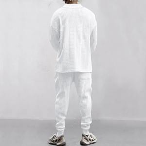 Chándal de 2 piezas para hombre, chándal de bloque de Color a rayas, informal, de invierno, de manga larga, cálido, que absorbe la humedad, transpirable, de manga completa - Product Image 3