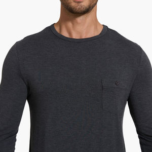 Camiseta de Dormir Informal para Hombre, Talla Grande, Camiseta Interior de Manga Larga de Viscosa de Bambú, Camisetas para Hombre, Suaves, Transpirables y Ecológicas - Product Image 3