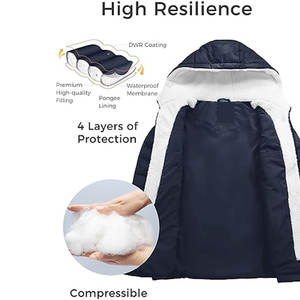 Chaqueta de Invierno para Mujer con Capucha, Abrigo Acolchado Ligero, Resistente al Agua, Elegante y Cálido para Clima Frío - Product Image 3