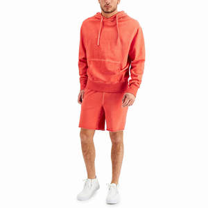 Ensemble de survêtement unisexe à blocs de couleur personnalisés, ensemble de survêtement d'été pour hommes, ensemble deux pièces, sweat-shirt à capuche et short - Product Image 3