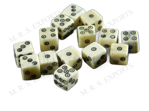 Dés polyédriques luxueux à cinq faces fabriqués en os de buffle et de chameau - Product Image 5