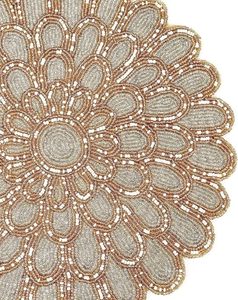 Napperon en perles de verre à thème idéal pour les fêtes et autres fonctions Vaisselle Design décoratif Napperon arrondi Design - Product Image 1