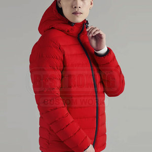 Chaqueta acolchada para hombre con cremallera completa en la parte delantera y cuello levantado para la moda urbana de invierno chaqueta acolchada para hombre a prueba de viento - Product Image 3