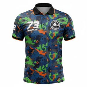 Polos de moto imprimés respirants Pit Crew % Polyester Sportswear pour hommes-Couleurs personnalisables et logo à séchage rapide - Product Image 2