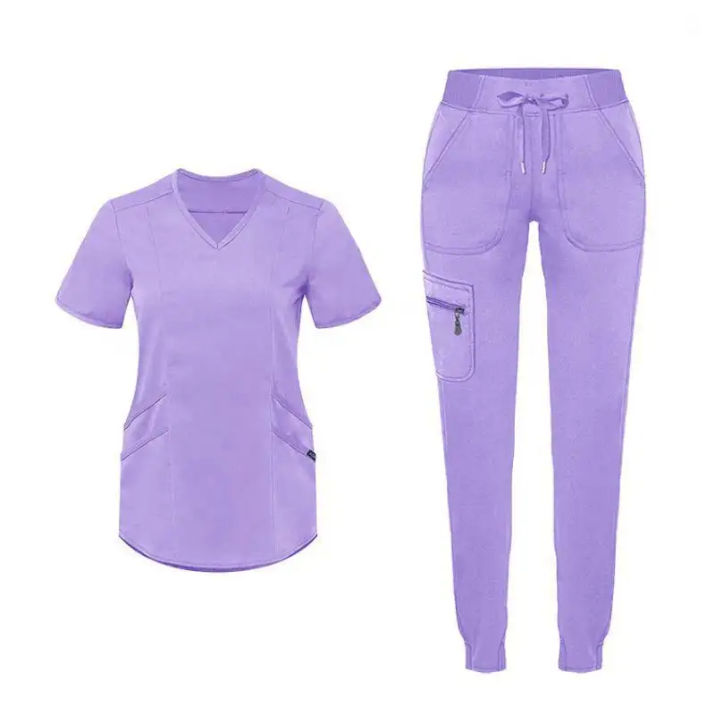 Venta caliente producto spandex transpirable Mujer uniformes médicos conjuntos de fabricación al por mayor uniforme para mujeres enfermera uniformes