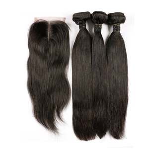 Paquetes de cabello humano crudo sin procesar Proveedor mayorista Indian Temple Virgin Cutticle Aligned Hair Proveedor Grado 12A Indian Raw Hair - Product Image 1