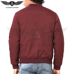 แจ็กเก็ตบอมเบอร์ผู้ชายกันลมสวมใส่สบายเนื้อผ้าสวมใส่สบายสีมะฮอกกานี - Product Image 4