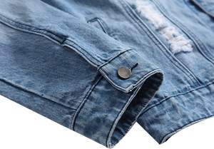 Chaqueta vaquera azul para hombre, ropa de abrigo informal ajustada, Tops, chaqueta de moda para hombre, hecha en Pakistán - Product Image 5