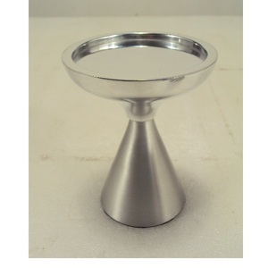 <b>Large</b> Size Silver Shine Aluminium Pillar <b>Candle</b> Holder for Home Living Room Table Top Decoration Use - Product Image 6