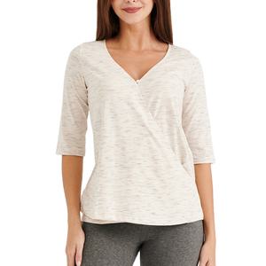 ¡Blusa de maternidad de cuello redondo de alta calidad Precio al por mayor Camisas superiores de enfermería para mujeres que amamantan a la venta! - Product Image 1